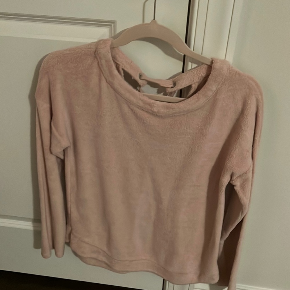 Pink fuzzy sweater